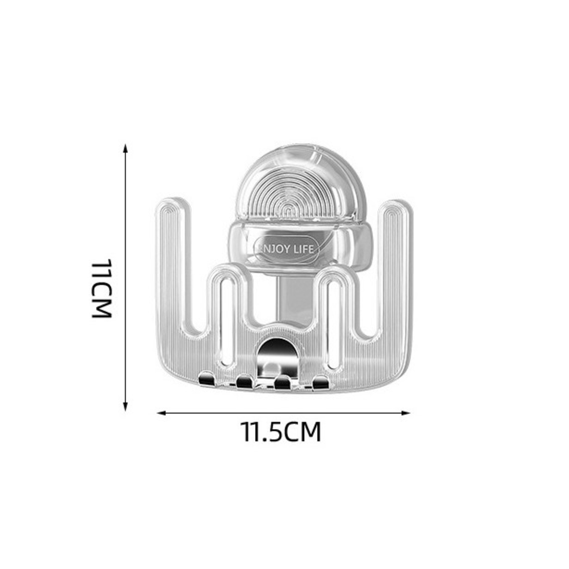Suport Multifunctional Dublu, Pahar si Suport pentru Periuta de Dinti, Flippy, Plastic, 11 cm x 11.5 cm, Transparent