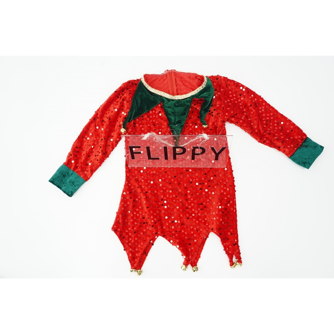 Costum Craciun, Flippy, Spiridus, rosu, 10 - 13 ani, catifea