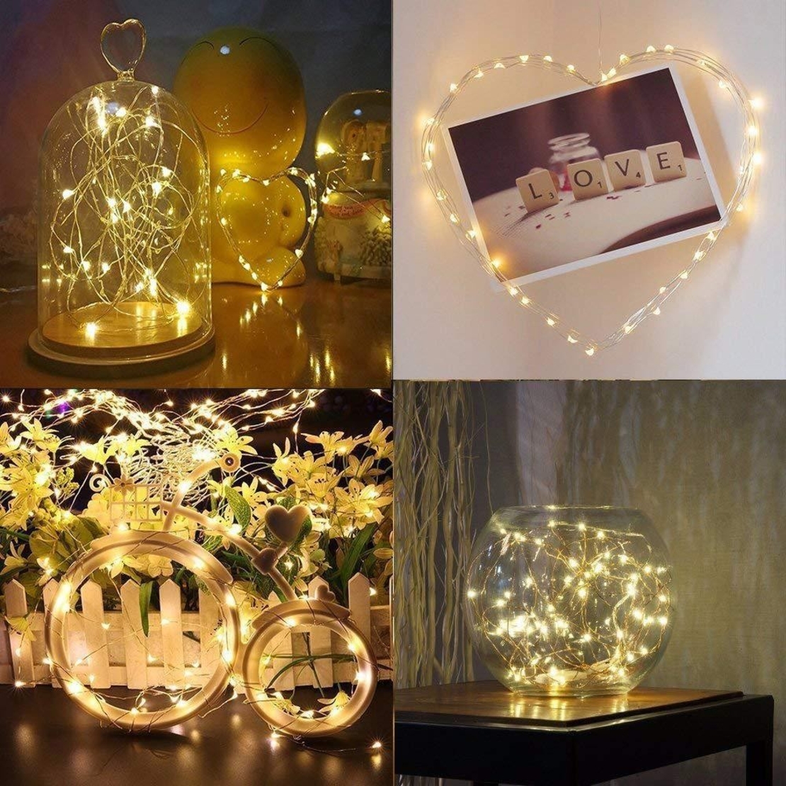 Instalatie de Craciun, Vafy, Decoratiune de Craciun, 100 Beculete LED, cu Baterii si Telecomanda, cu 8 Functii, Lungime 10 m, Alb cald