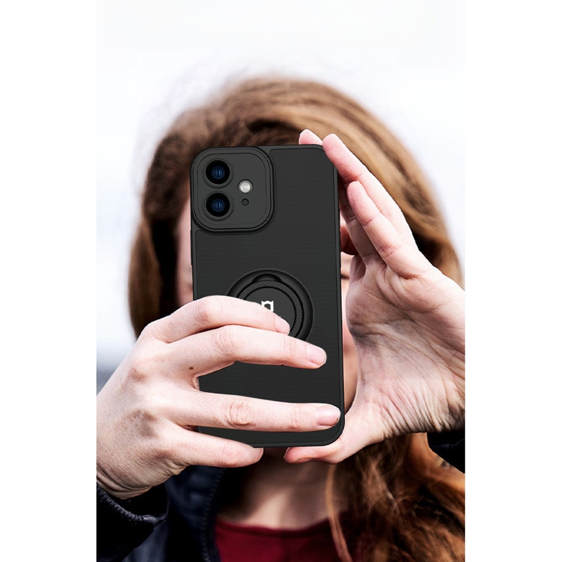 Husa Telefon Eagle Eye, Vafy, Compatibila Samsung A52 5G, cu Suport Auto Magnetic si Inel, Negru