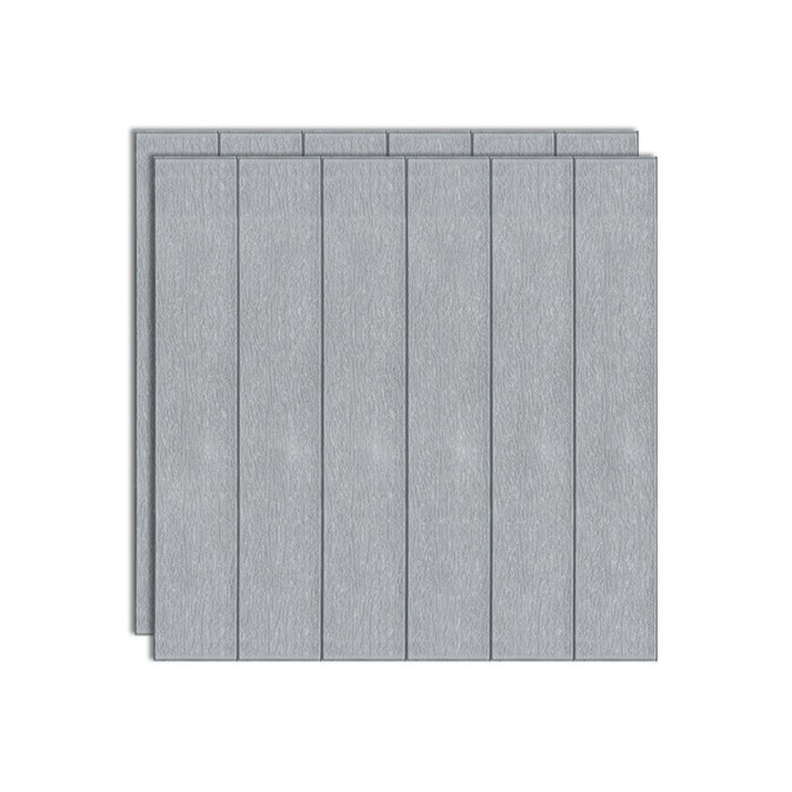 Set 10 Placi Tapet 3D, Vafy, 70 x 70 cm, Grosime 3 mm, din Rasina, Tip Placi de Lemn, Suprafata Acoperita 4.9 mp, Gri