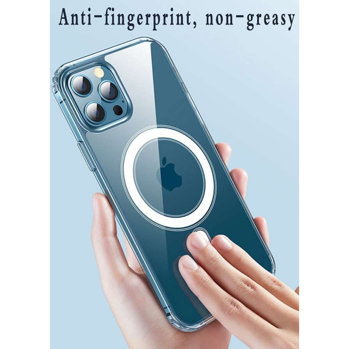 Husa de Protectie, Vafy, pentru Apple iPhone 12/12 Pro, Compatibila MagSafe, din Silicon , Transparent