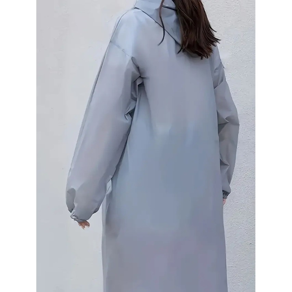 Pelerina de Ploaie, Flippy, pentru Adulti 150-180 cm, din EVA, Impermeabila, Rezistenta la Vant, Inchidere cu Capse, 140 g, Gri