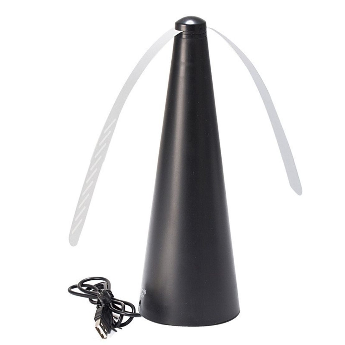 Ventilator Exterior, Vafy, Repelent pentru Muste/Tantari, Cablu USB, Slot Baterii, 9 x 9 x 20 cm, Negru