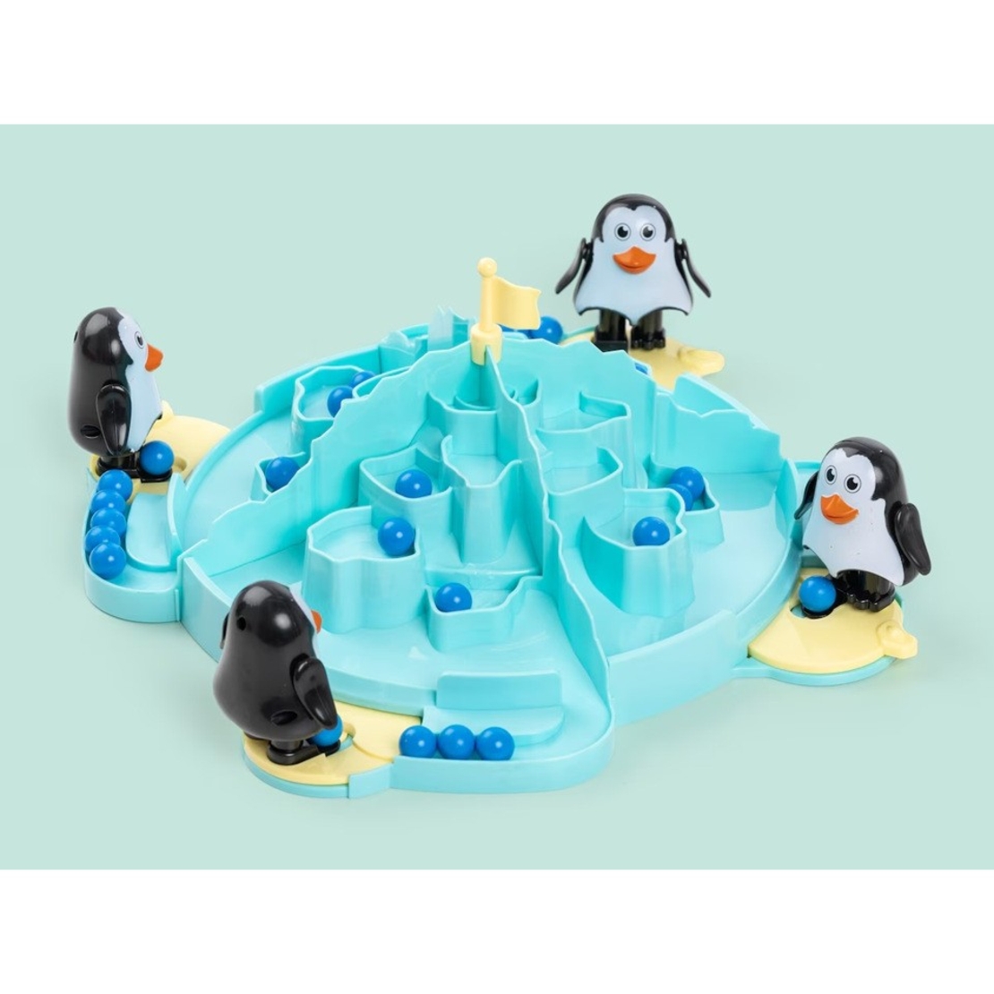 Joc Interactiv pentru Copii, Flippy, Batalia Pinguinilor, 3 ani+, Tabla de Joc, Figurine Pinguini, Mingi, Multicolor