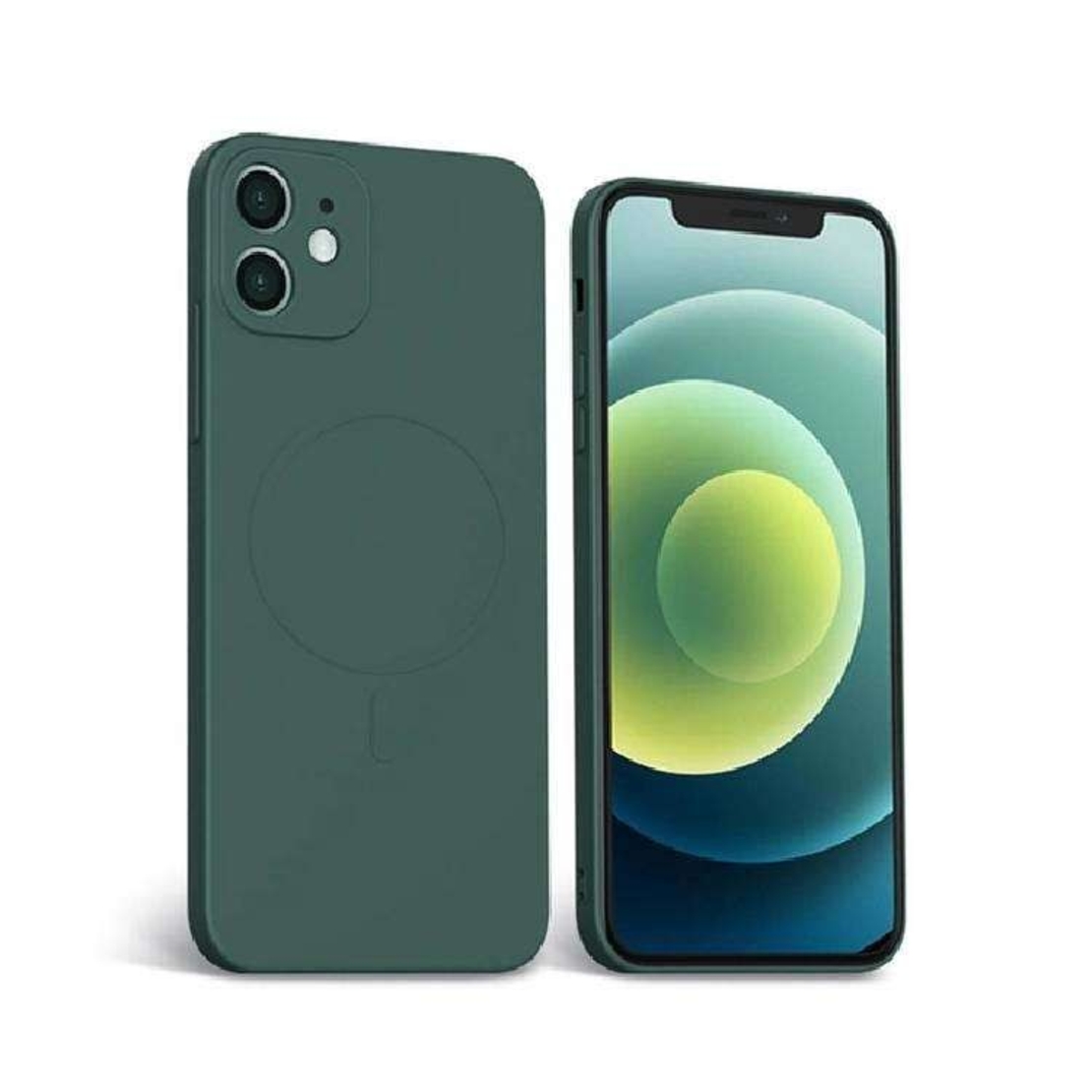 Husa protectie Vafy compatibila cu Apple iPhone 12 Mag Safe Silicone Verde