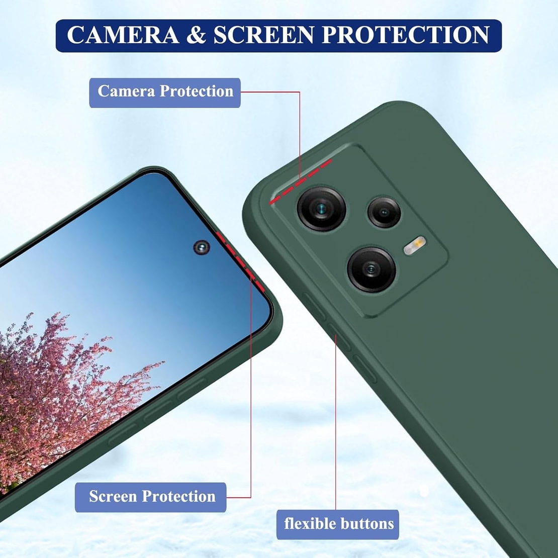 Husa de Protectie, Vafy, pentru Xiaomi Redmi Note 12 Pro 5G, Liquid Silicone, cu Microfibra pe Interior, Protectie Antisoc, Compatibil Incarcare Wireless, Verde