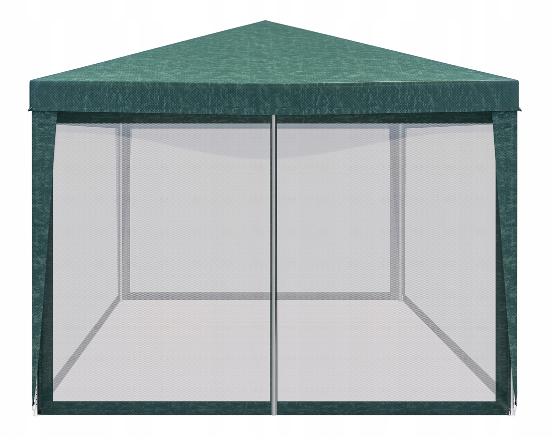 Pavilion cu plasa anti-insecte si fermoar, patrat, 3x3m, Verde