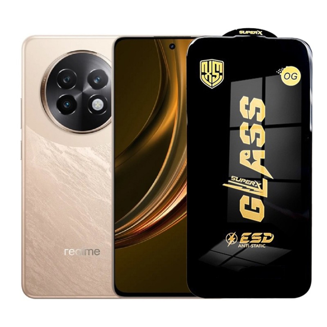 Folie de Protectie pentru Realme13+, Vafy, Sticla Securizata ESD, Margini Negre, Rezistenta la Zgirieturi, Antistatica, 0.35 mm, Transparenta