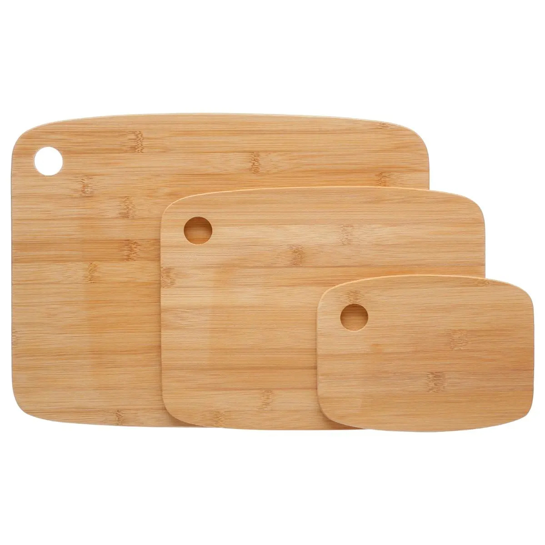 Set 3 tocatoare 5Five Bambou din bambus, 37x28 cm, 29x21 cm si 19x14 cm, maro natur