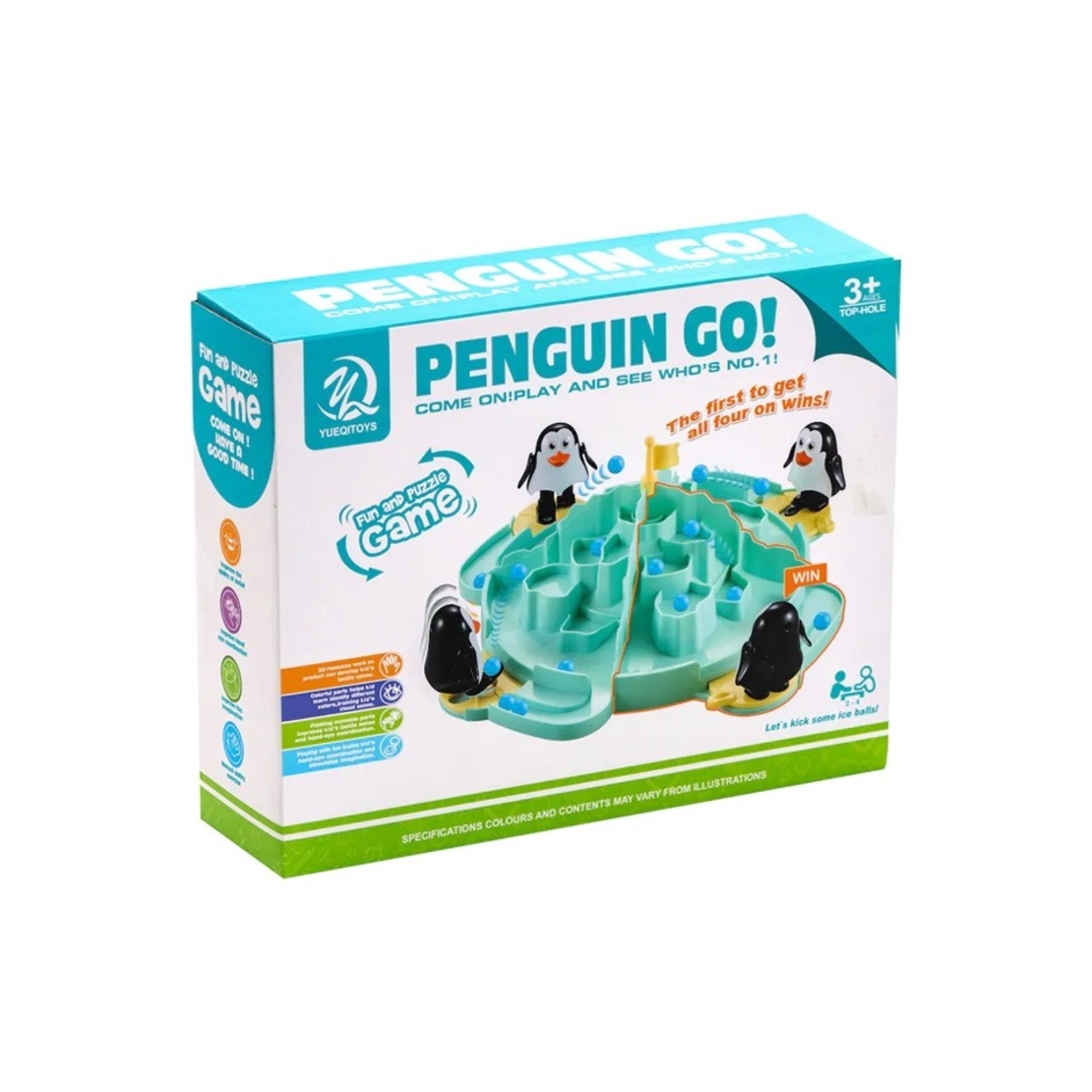 Joc Interactiv pentru Copii, Flippy, Batalia Pinguinilor, 3 ani+, Tabla de Joc, Figurine Pinguini, Mingi, Multicolor