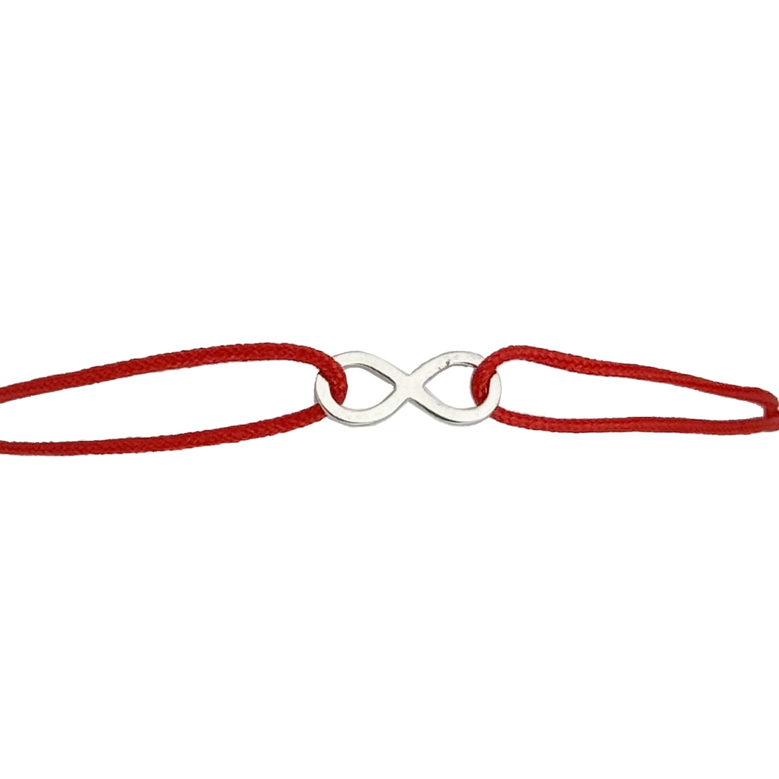 Martisor Bratara Argint 925, Jolie, Model Infinit, Martisor de 1 Martie, cu Snur Rosu, Argintiu