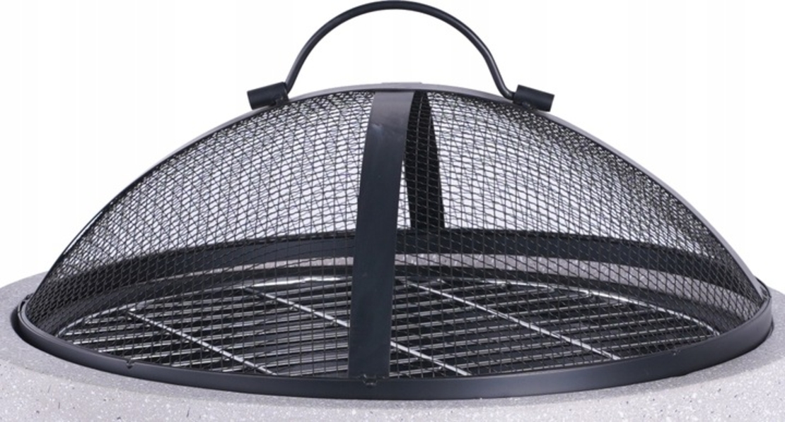Semineu de exterior pentru terasa sau gradina din placa de magneziu, cu grill pentru gratar, 43x43x39cm