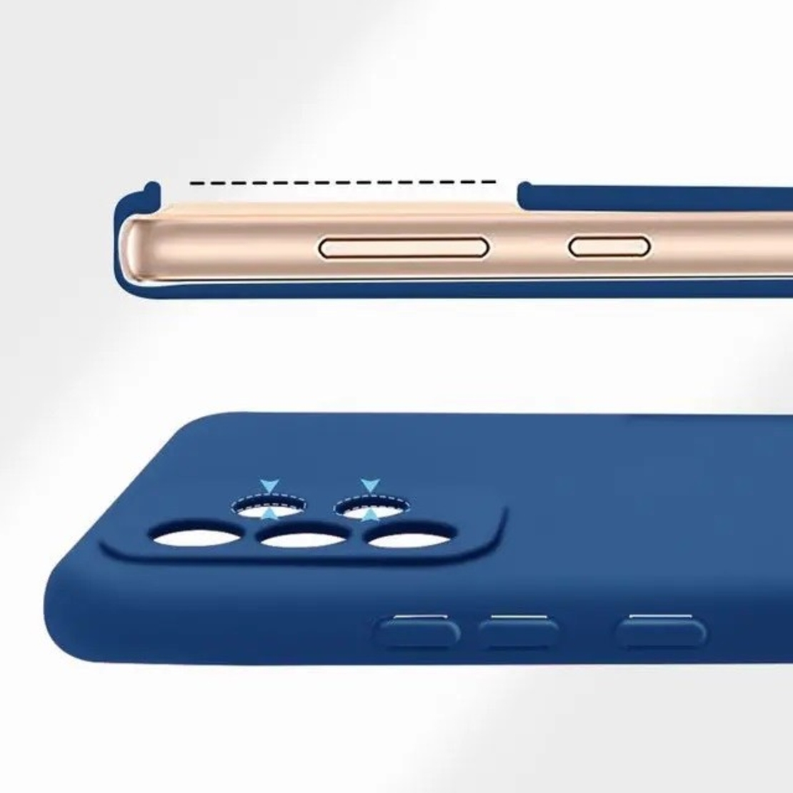 Husa protectie Vafy pentru Samsung A53 5G Liquid Silicone Albastru Inchis