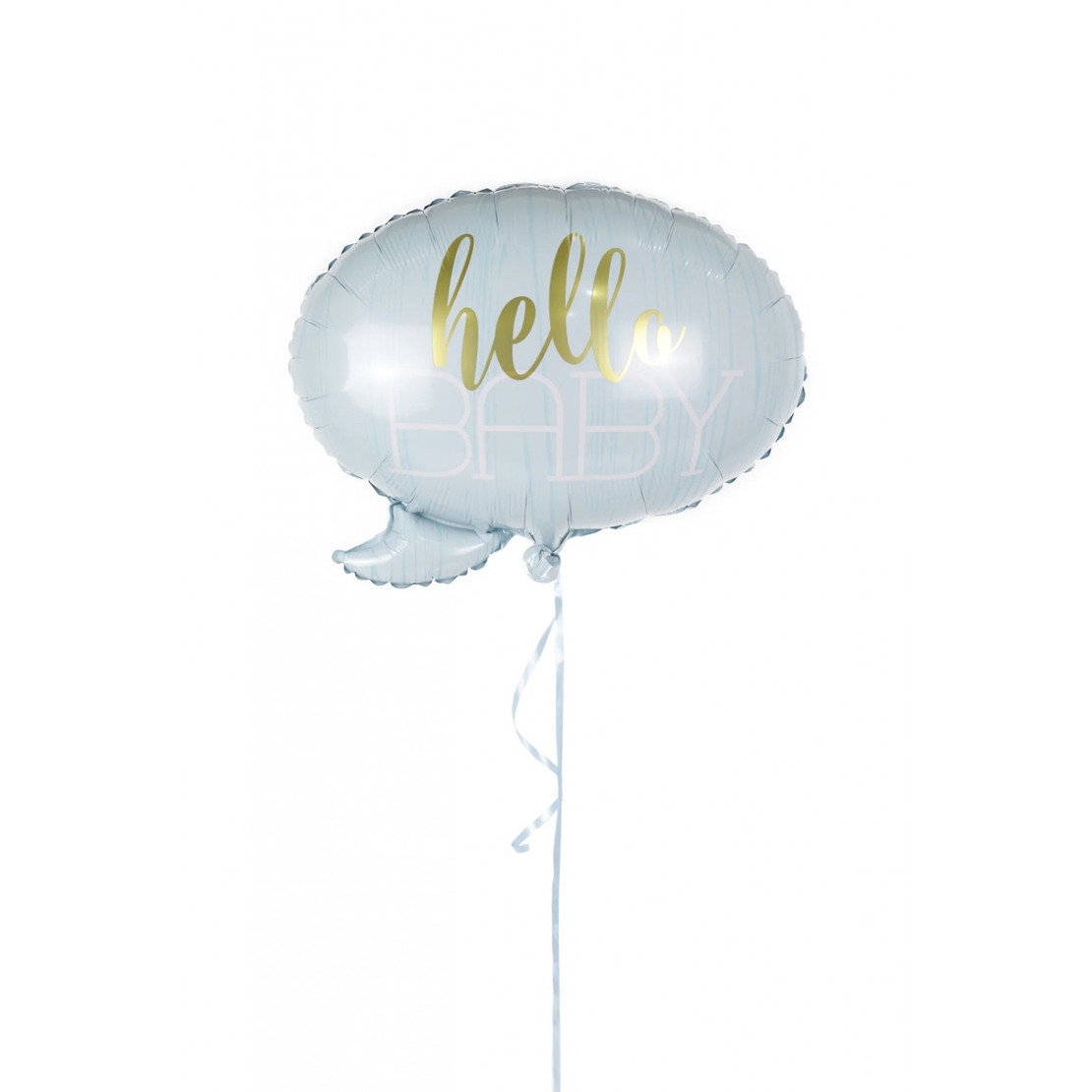 Balon din Folie Metalizata, Vafy, Figurina Norisor, Tema Hello Baby , 59x50 cm, Ambalaj Individual, Pai Inclus, Umflare cu Aer sau Heliu, Albastru