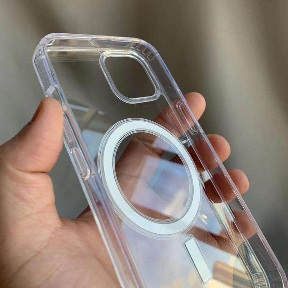 Husa MagSafe Silicone Acryl pentru iPhone 14 Pro, Vafy, ambalaj Blister Transparenta
