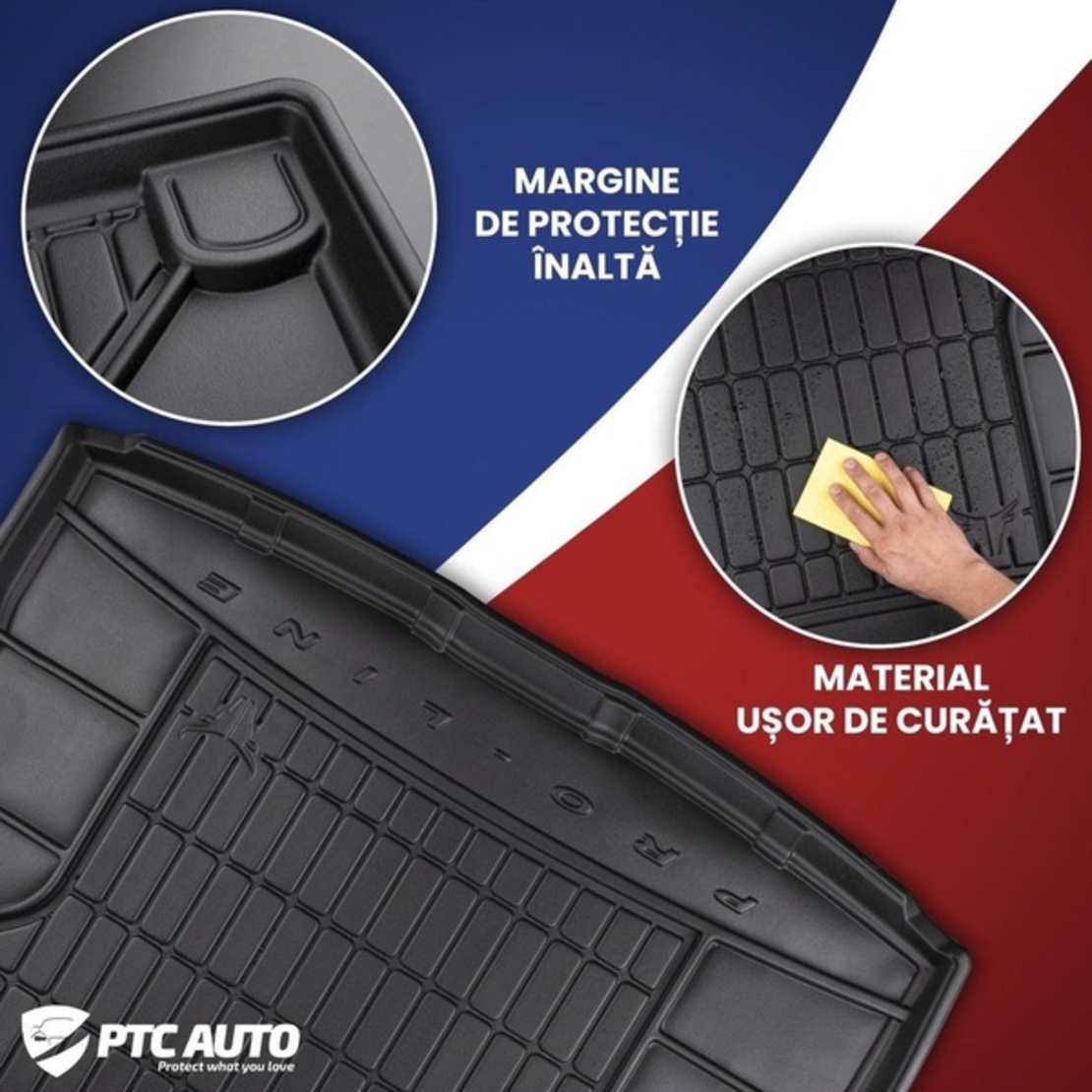 Covor auto portbagaj Frogum pentru Mini Cooper Countryman 5 2010, Cauciuc, Negru