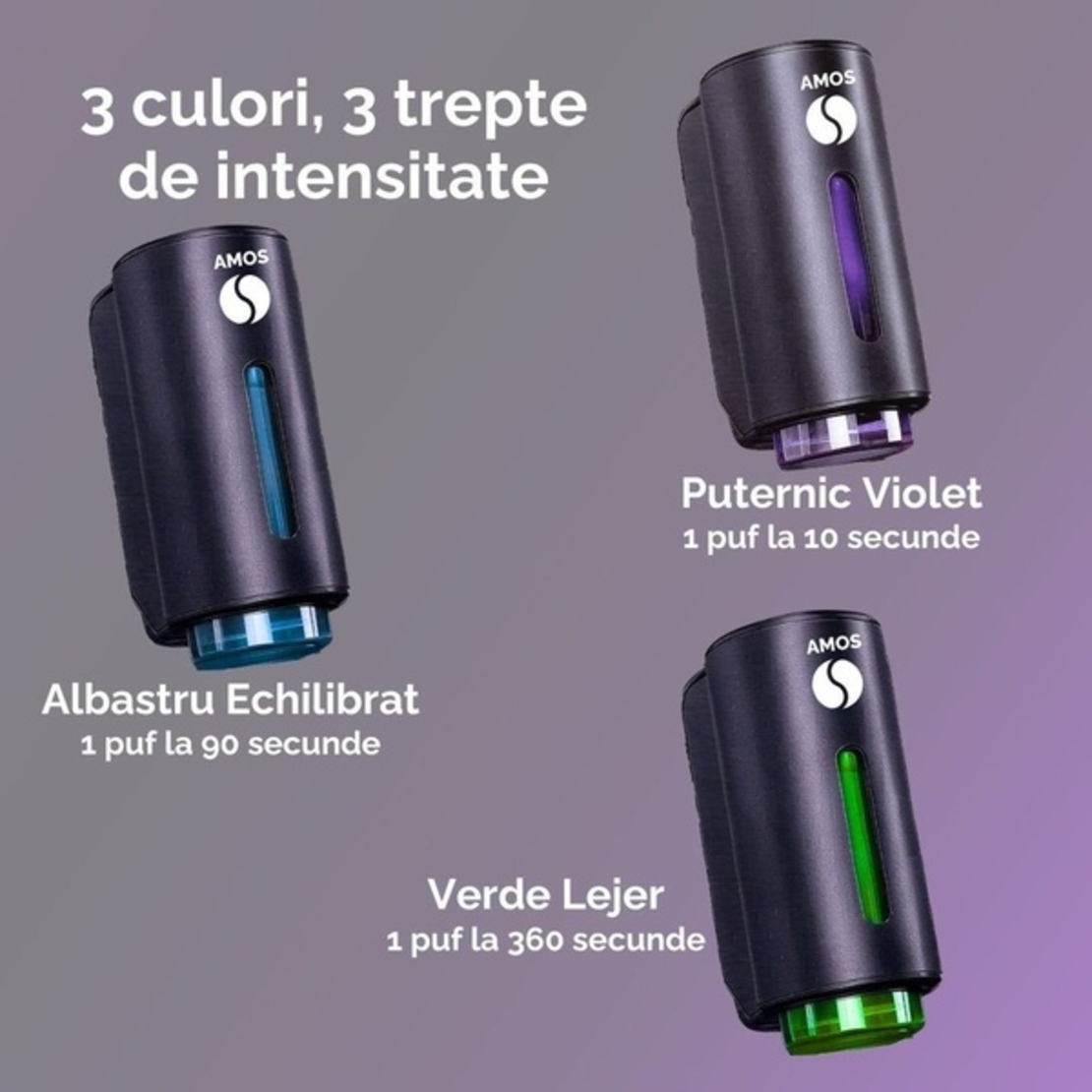 Amos Mini: difuzor negru + 3 parfumuri