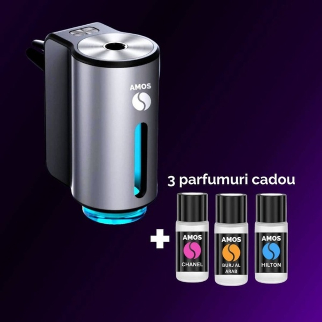 Set Amos Mini: 3 seturi parfumuri + 1 difuzor mini gri deschis CADOU
