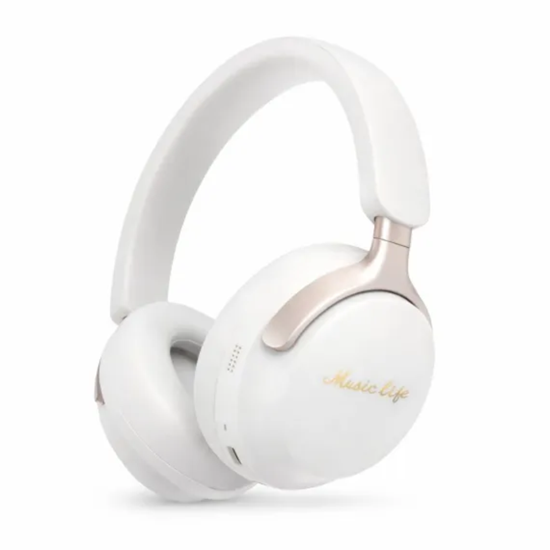 Casti wireless Bluetooth Music Life AKZ22 cu microfon, stereo HD si bass puternic alb