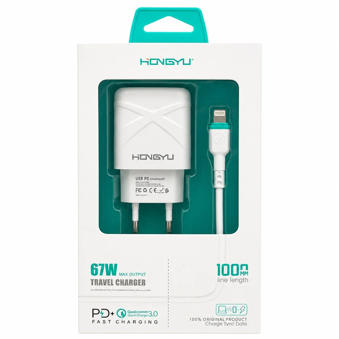 Încărcător Telefon Rapid 67W PD cu Cablu Lightning – USB-C Incarcare