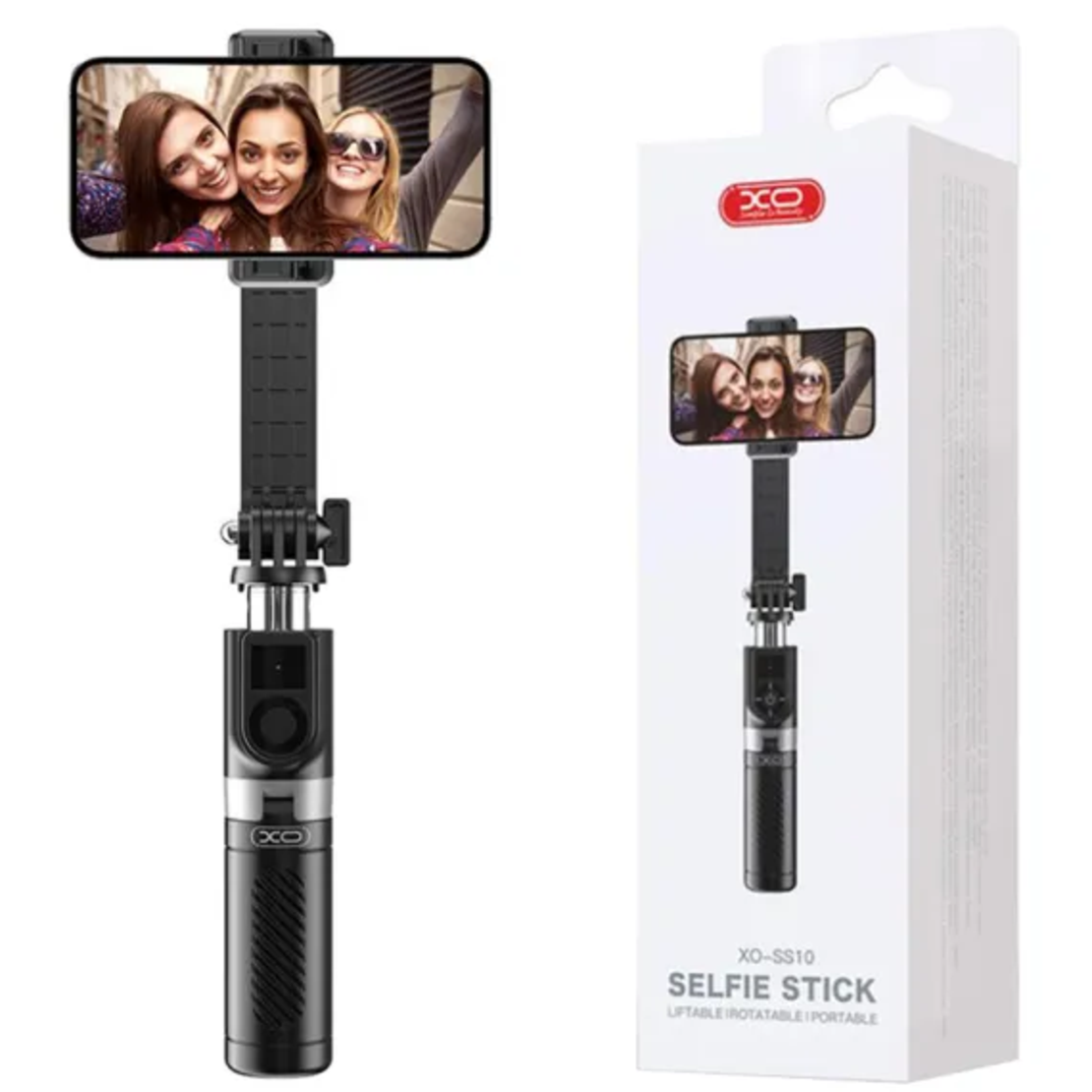 Selfie Stick XO-SS10, Trepied Extensibil, Control Telecomanda BT 5.2, Rotativ