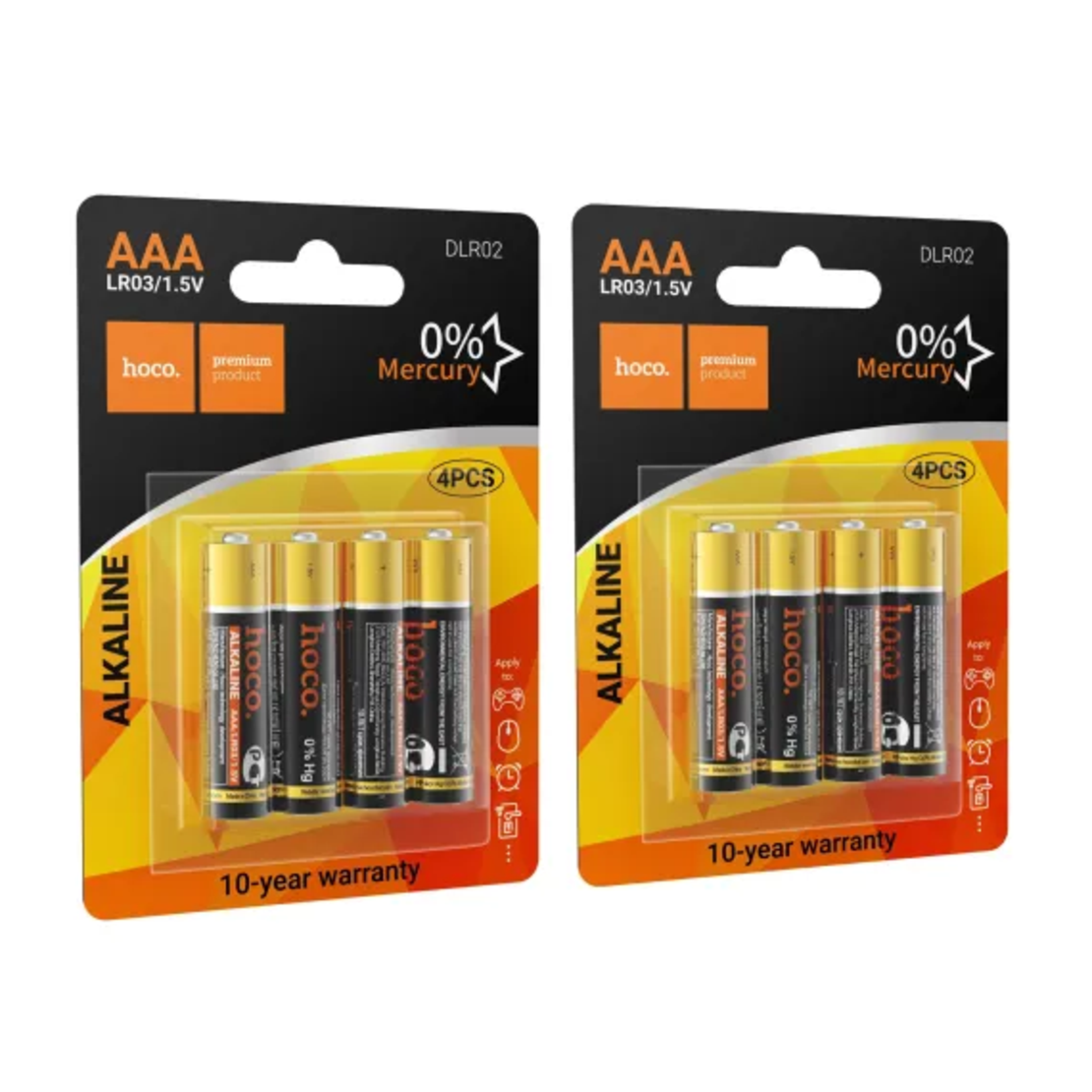 Set 8 Baterii Alcaline AAA (R3) Hoco DLR02, Tensiune Constantă 1.5V