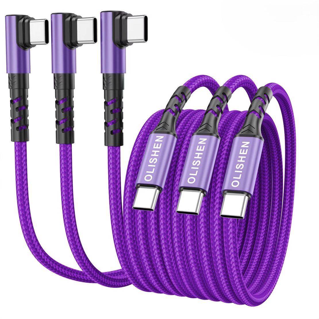 Cablu încărcător Type C, cablu USB C la USB C - Mov
