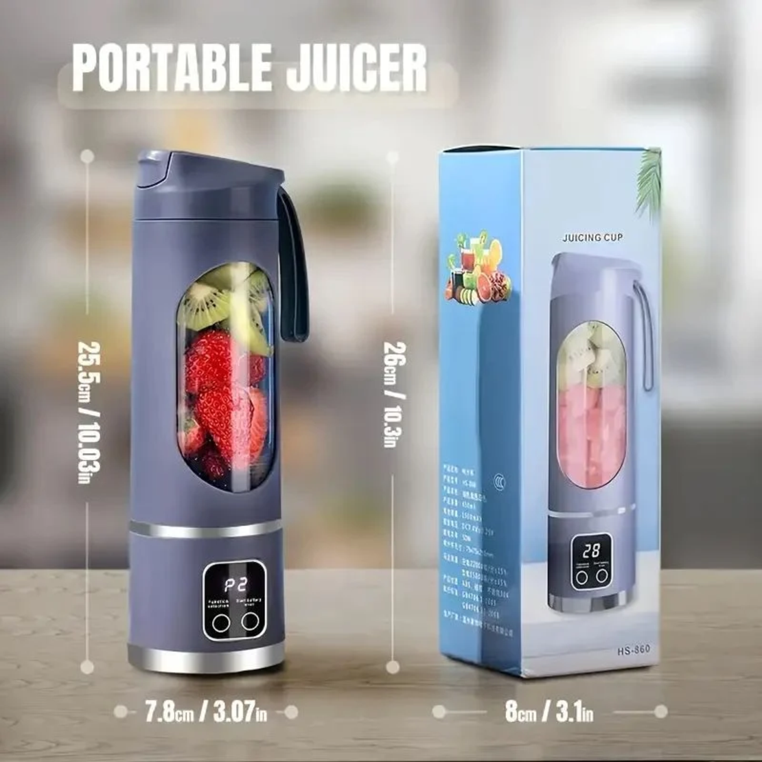 Blender portabil electric 450ml pentru smoothie si shake, reincarcabil USB Type-C, mov