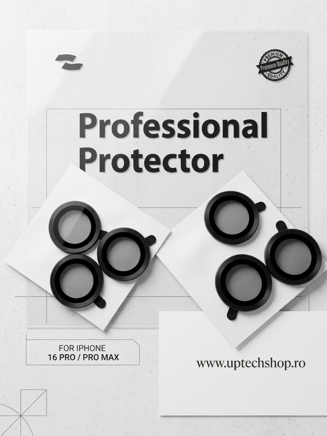 Protecție HD pentru Obiectivul Camerei iPhone 16 Pro Max