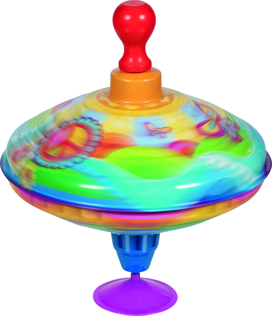 Titirez metalic cu pompă și sunet goki „Sun Swirl”, 18.5 cm, 12 luni+