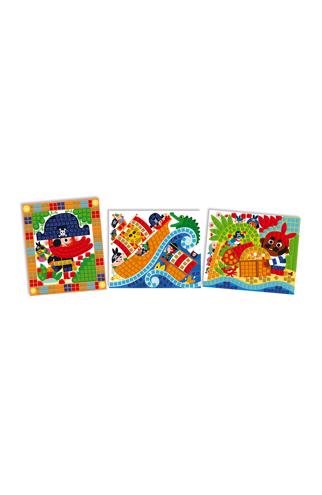 Set educativ, Janod, Pirati, mozaic, 3 carduri