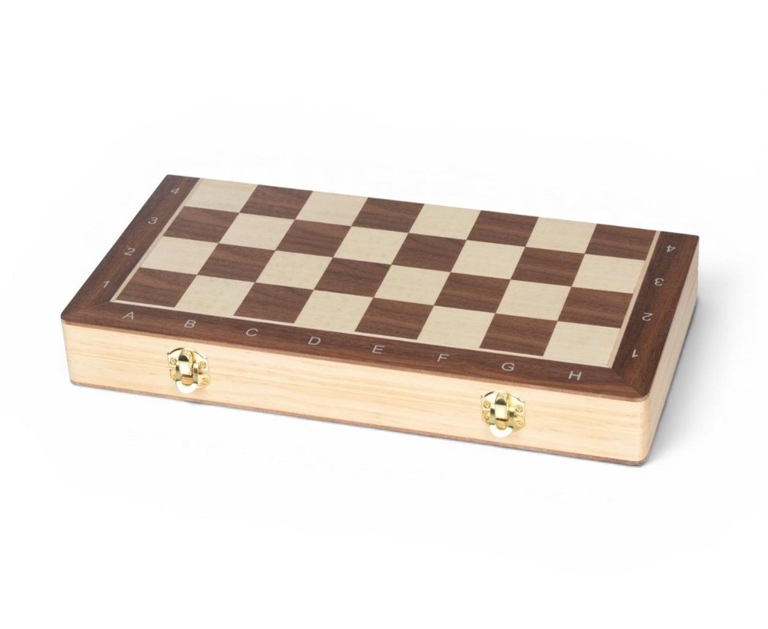 Joc de Șah Magnetic Goki, din Lemn, Cutie Pliabilă pentru Călătorii, 27.6 x 27.6 cm