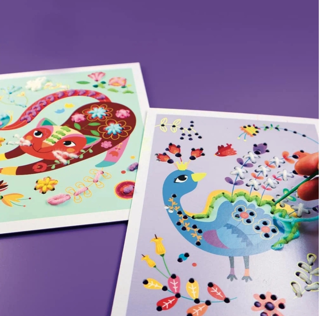 Kit Creativ Broderie pentru Copii, Sentosphere - Tablouri cu Animale