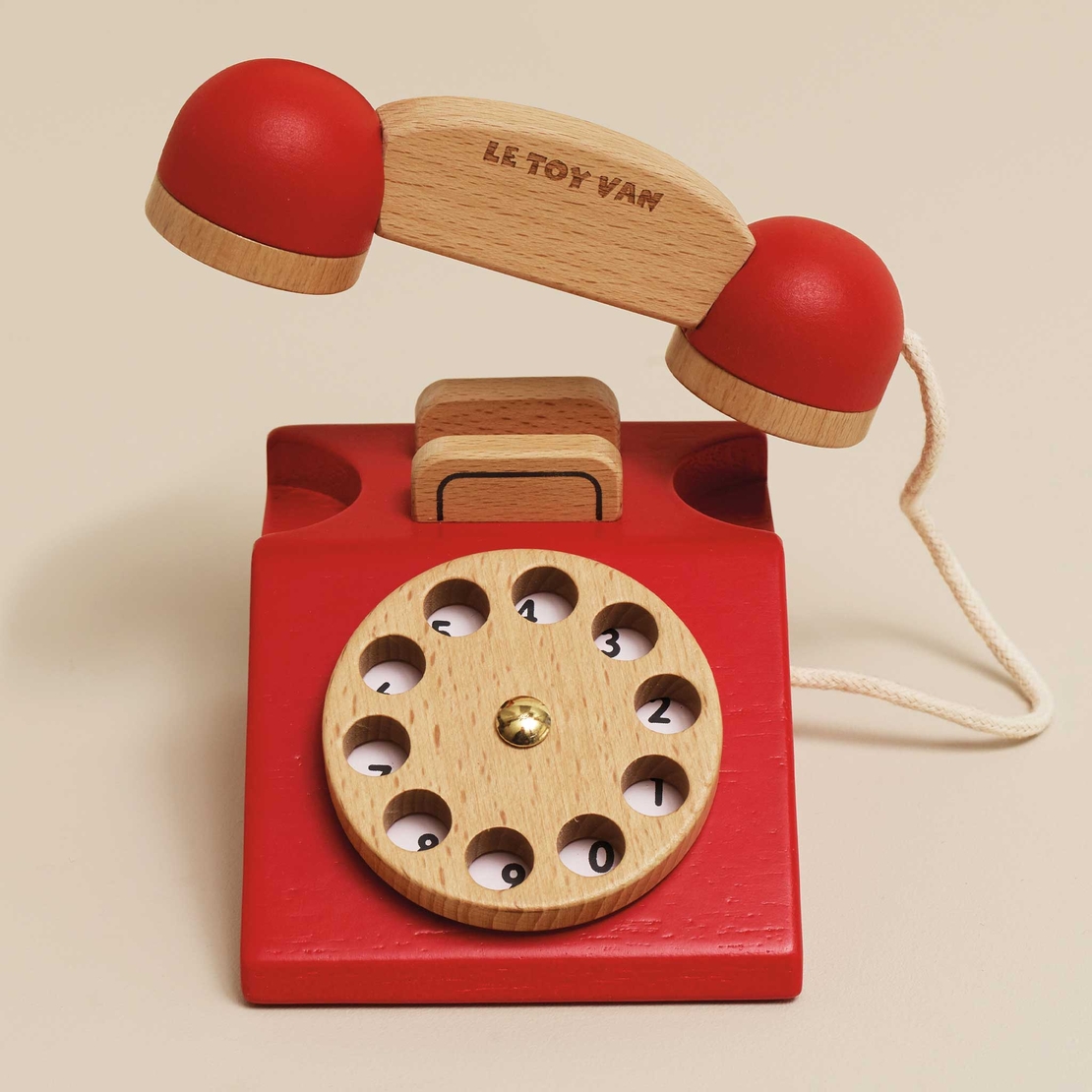 Telefon din lemn, Le Toy Van, rosu