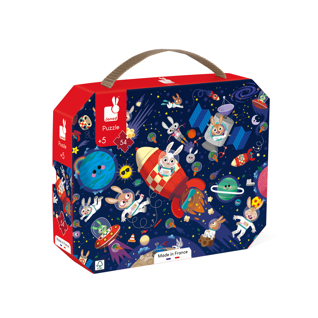Puzzle racheta, Janod, 54 piese, 5 ani+