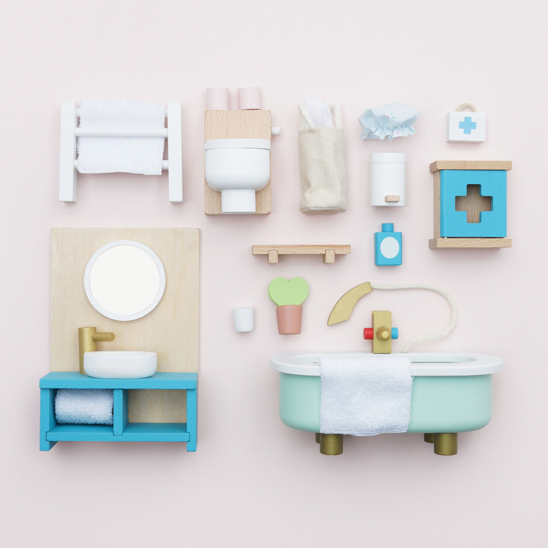 Set Mobilier din Lemn Daisylane pentru Baie Căsuțe de Păpuși Le Toy Van