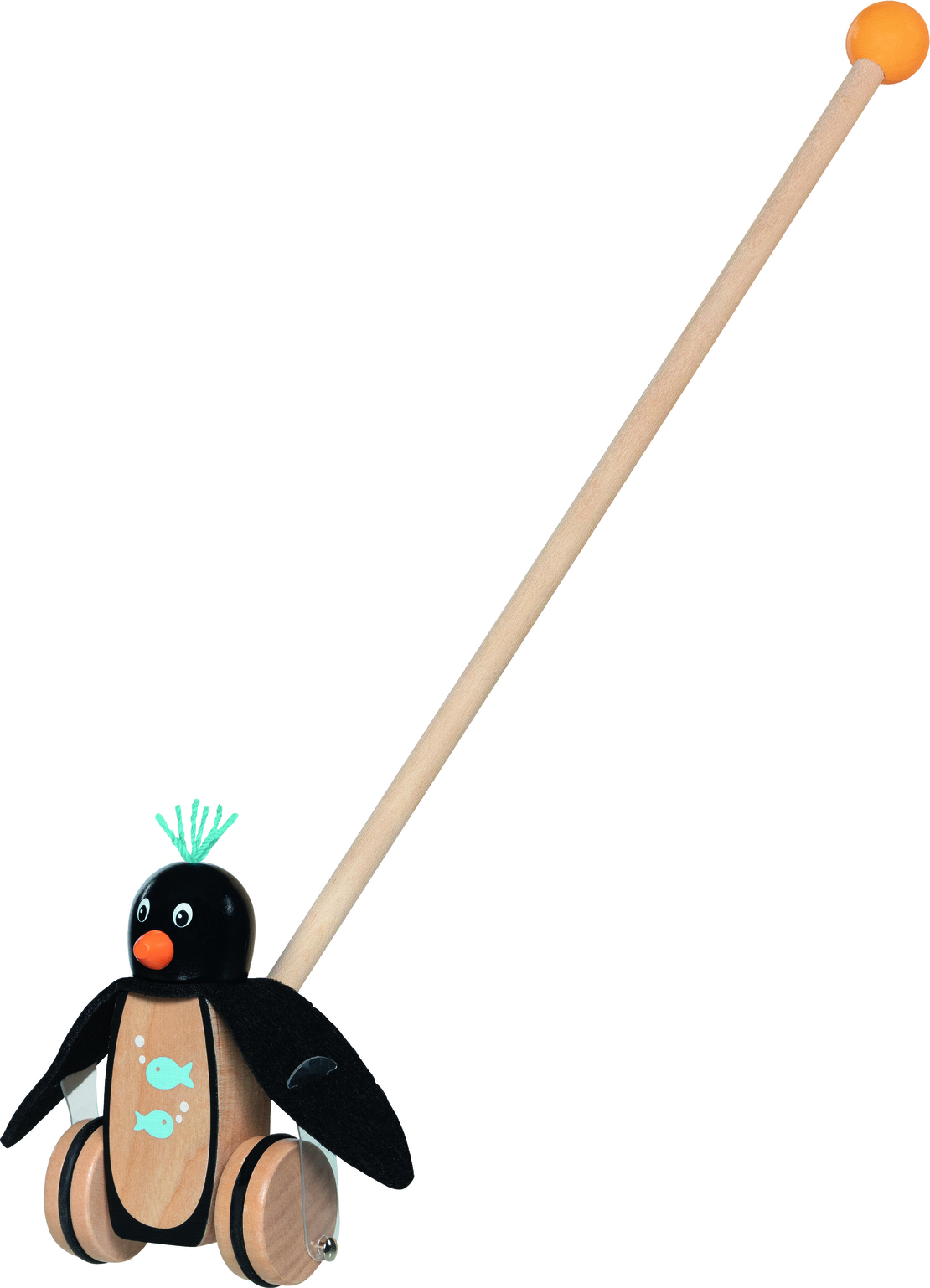 Jucărie de Împins din Lemn, Pinguinul Pablo,Goki,  18 luni+