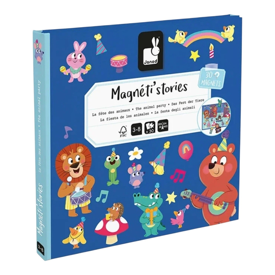 Joc magnetic Magnéti'stories Petrecerea animalelor Janod, 3-8 ani