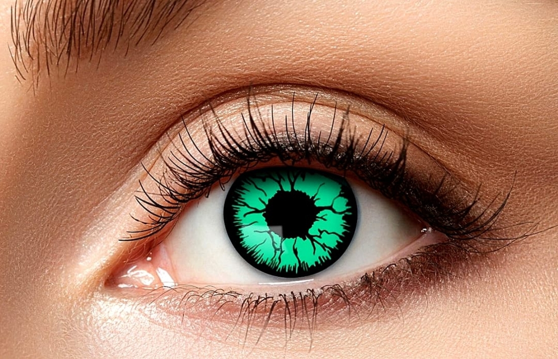Lentile de Contact Colorate PartyXclusive - Ochi de Monstru (Monster Green), 3 Luni, 2 buc.