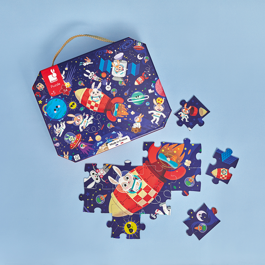 Puzzle racheta, Janod, 54 piese, 5 ani+