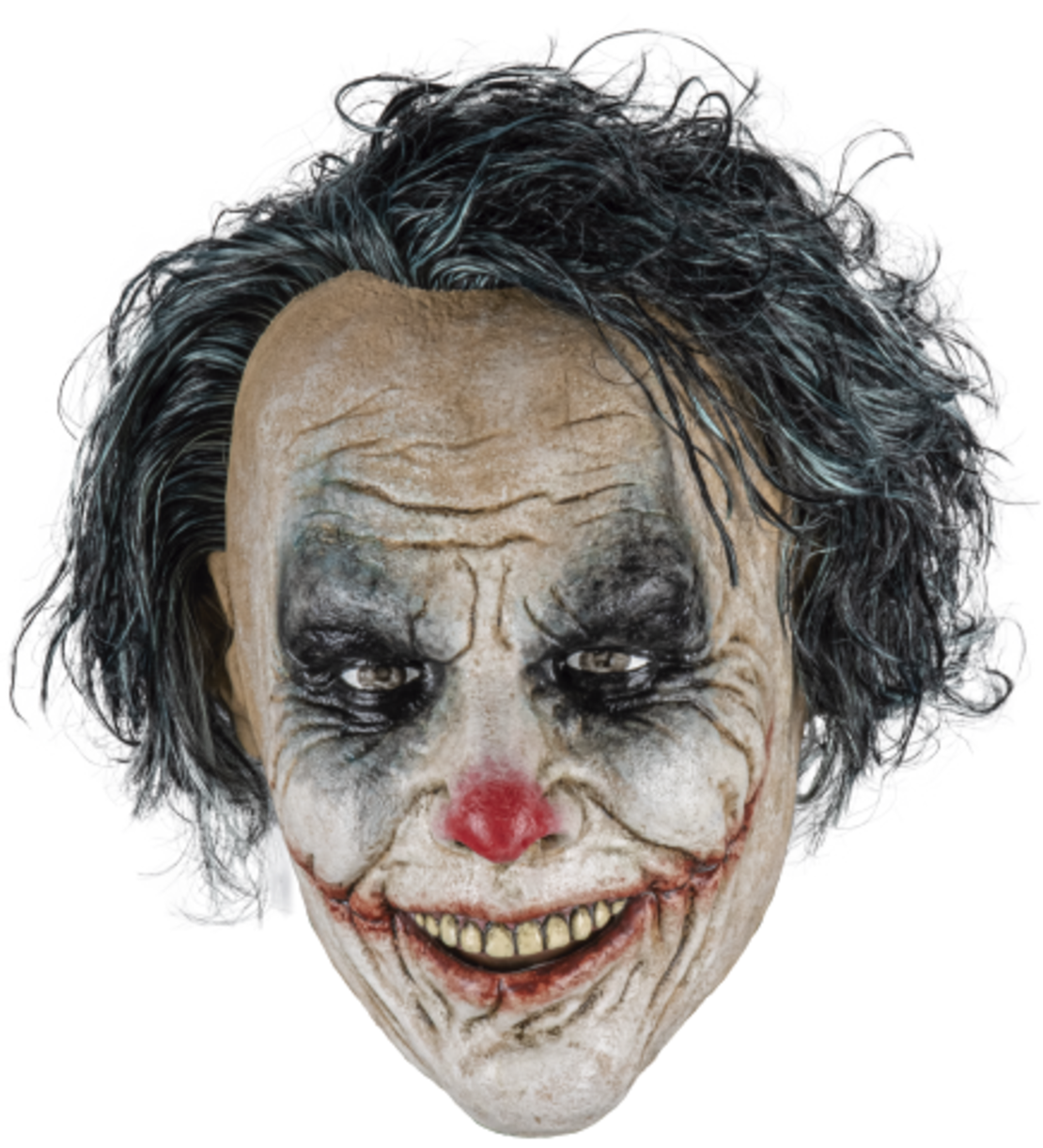 Mască Premium din Latex Lunatic Clown, cu Păr Artificial – Mărime Universală Adulți