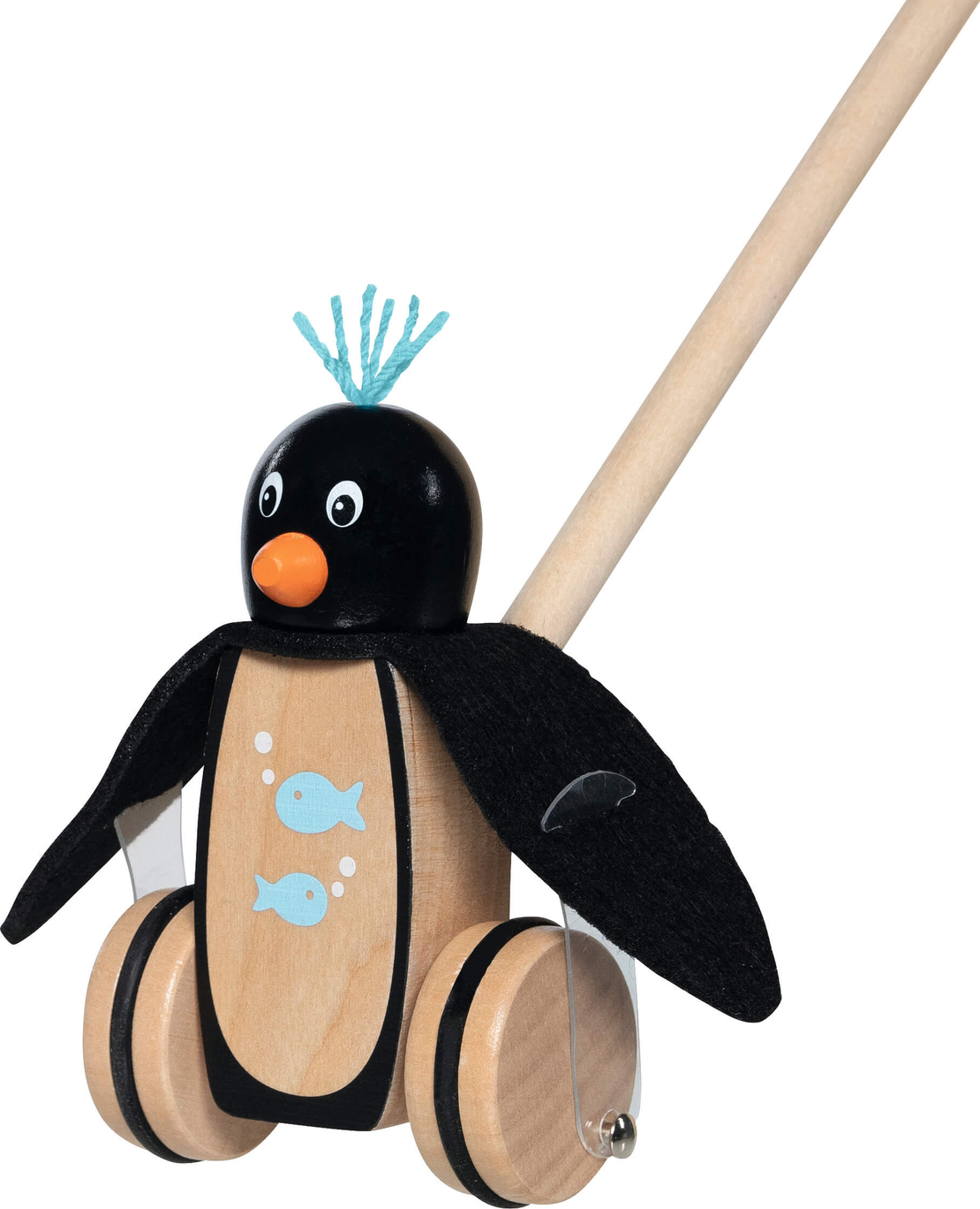 Jucărie de Împins din Lemn, Pinguinul Pablo,Goki,  18 luni+