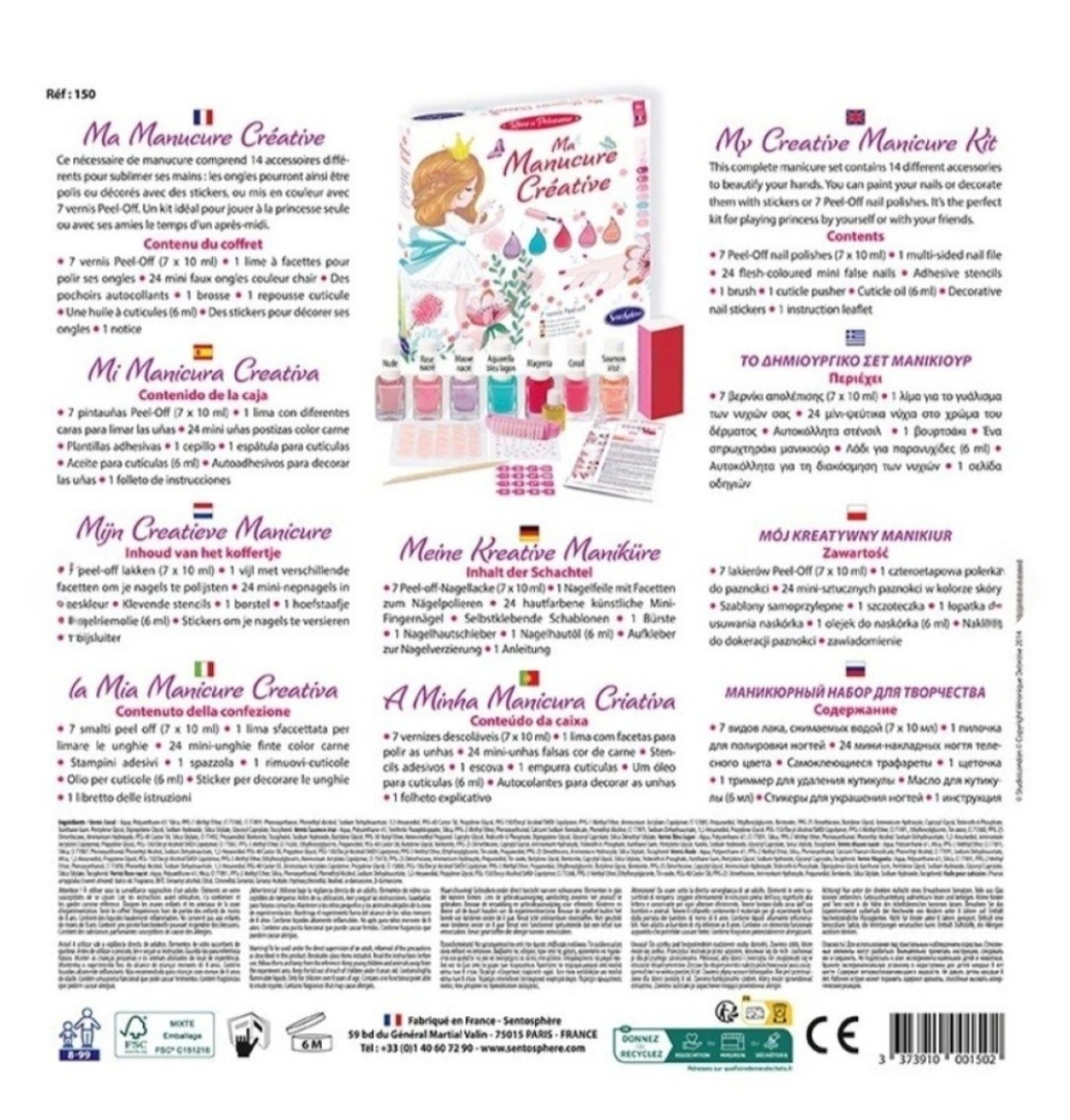 Kit creativ Salon de manichiură pentru copii Sentosphere