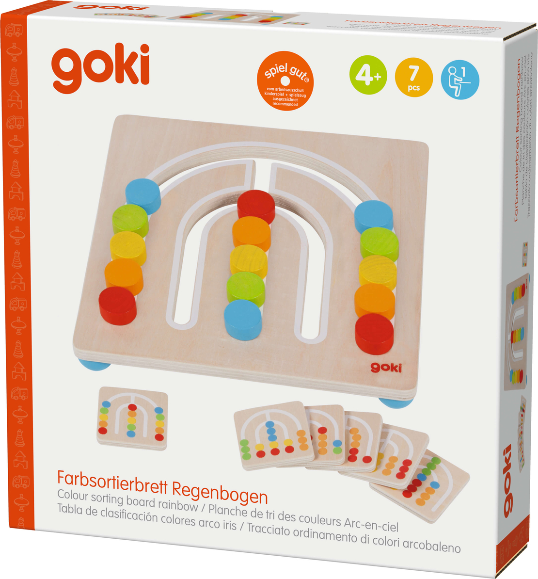 Tabla de sortat culori curcubeu Goki,4 ani +