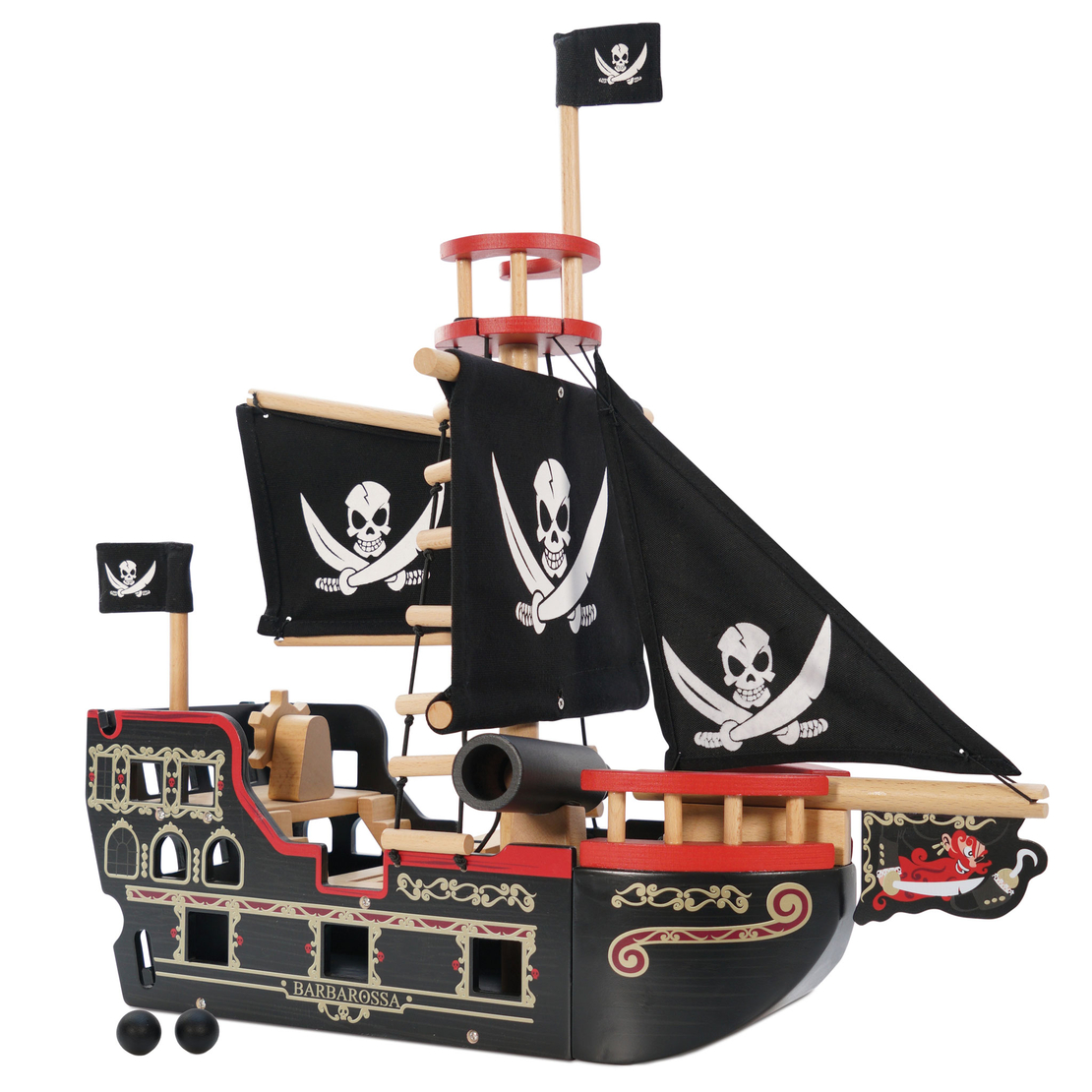 Jucarie din lemn, Le Toy Van, corabia piratilor, neagra