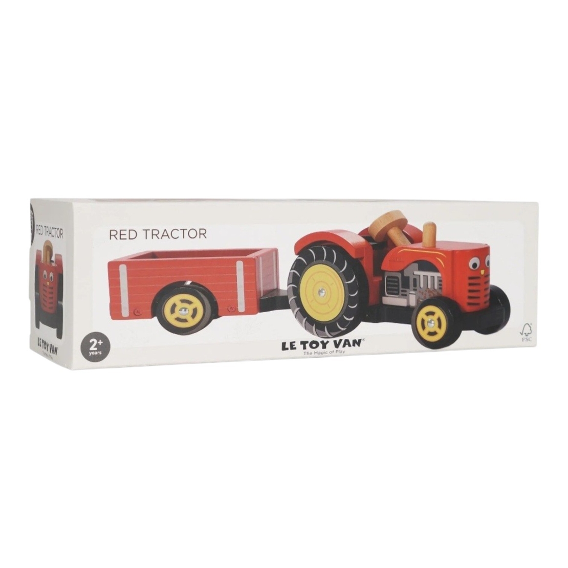 Set Tractor din Lemn cu Remorcă Detașabilă Le Toy Van, Roșu