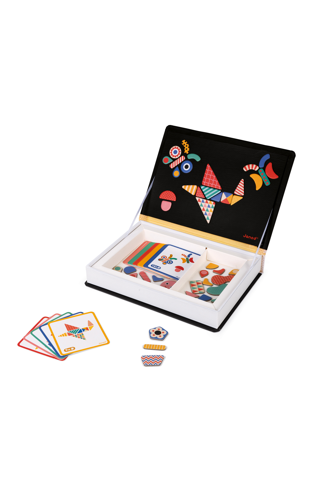 Joc educativ magnetic, Janod, Magneti'book Forme, 73 piese, 3 ani+