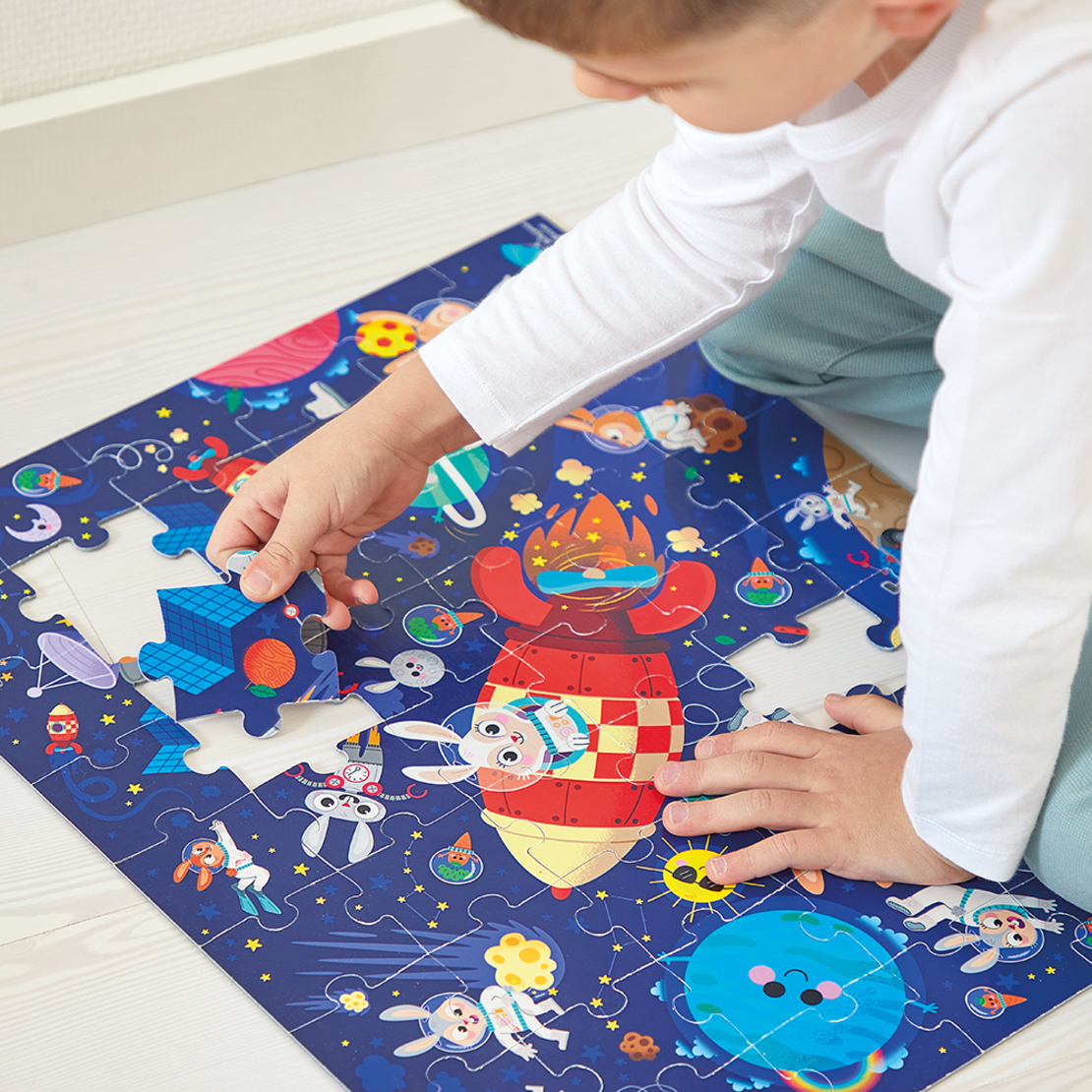 Puzzle racheta, Janod, 54 piese, 5 ani+