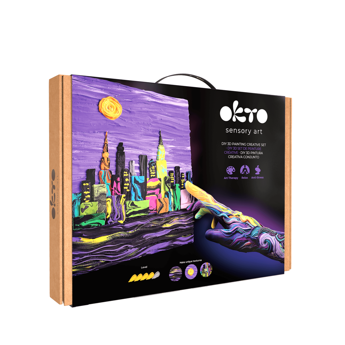 Set pictură senzorială 3D cu argilă ușoară OKTO „New York Skyline”, 30 x 40 cm